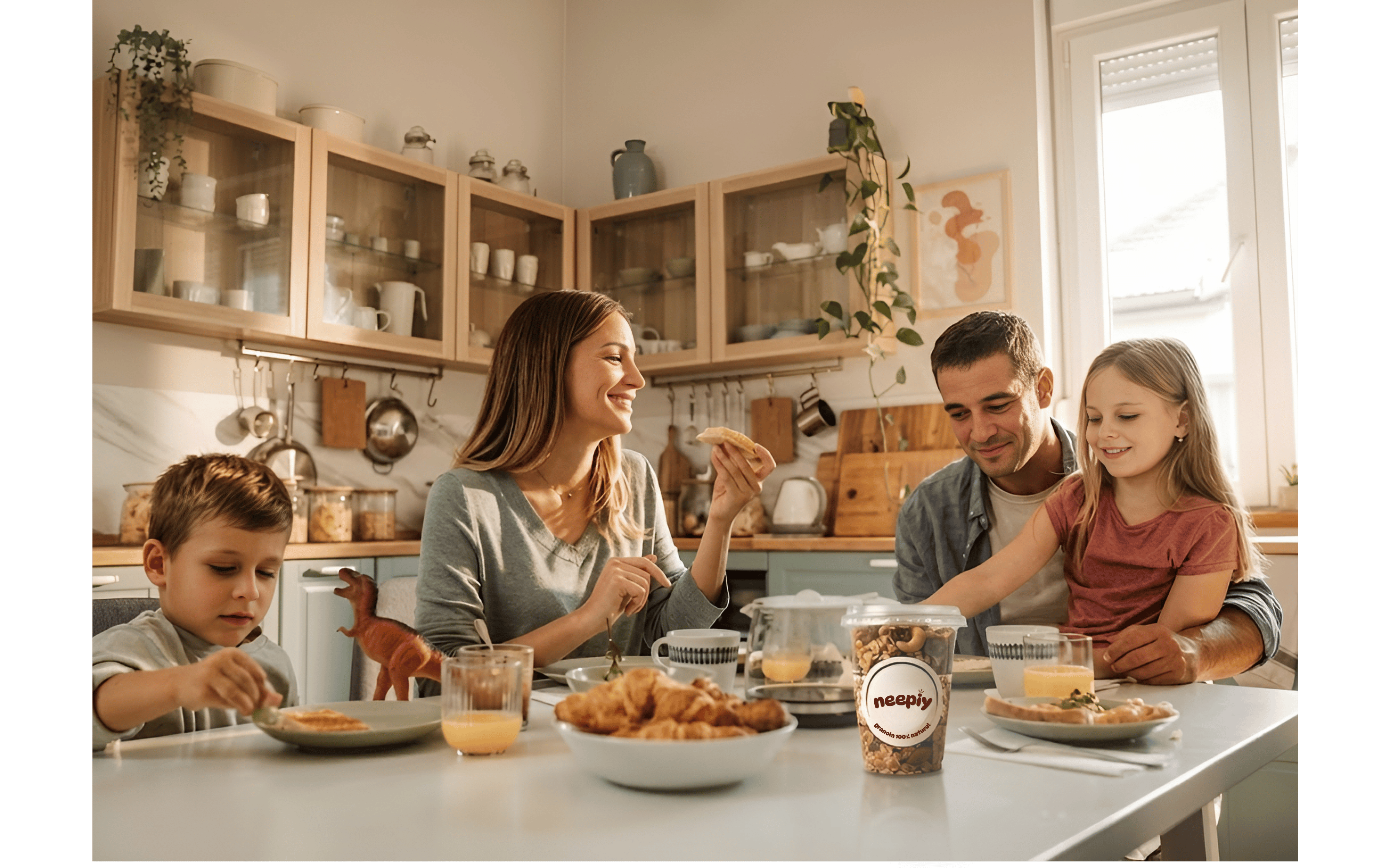 Family enjoying Neepiy granola
